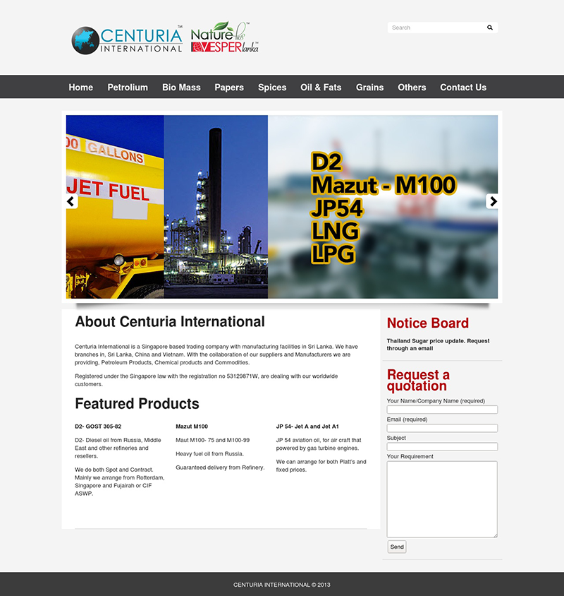 Centuria International's Corporate Website